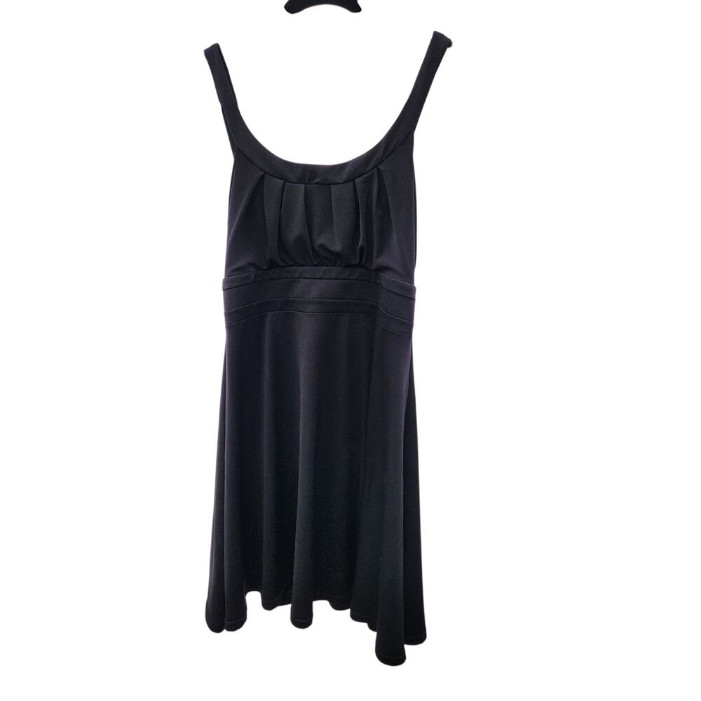 Etam Size 6 Black Pleated Bust Empire Waist Tank Dress